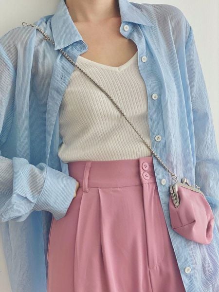 Xanh dương phối với màu gì - hồng nhạt