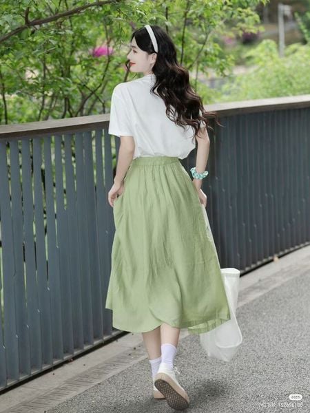 Xanh lá phối với màu gì - trắng