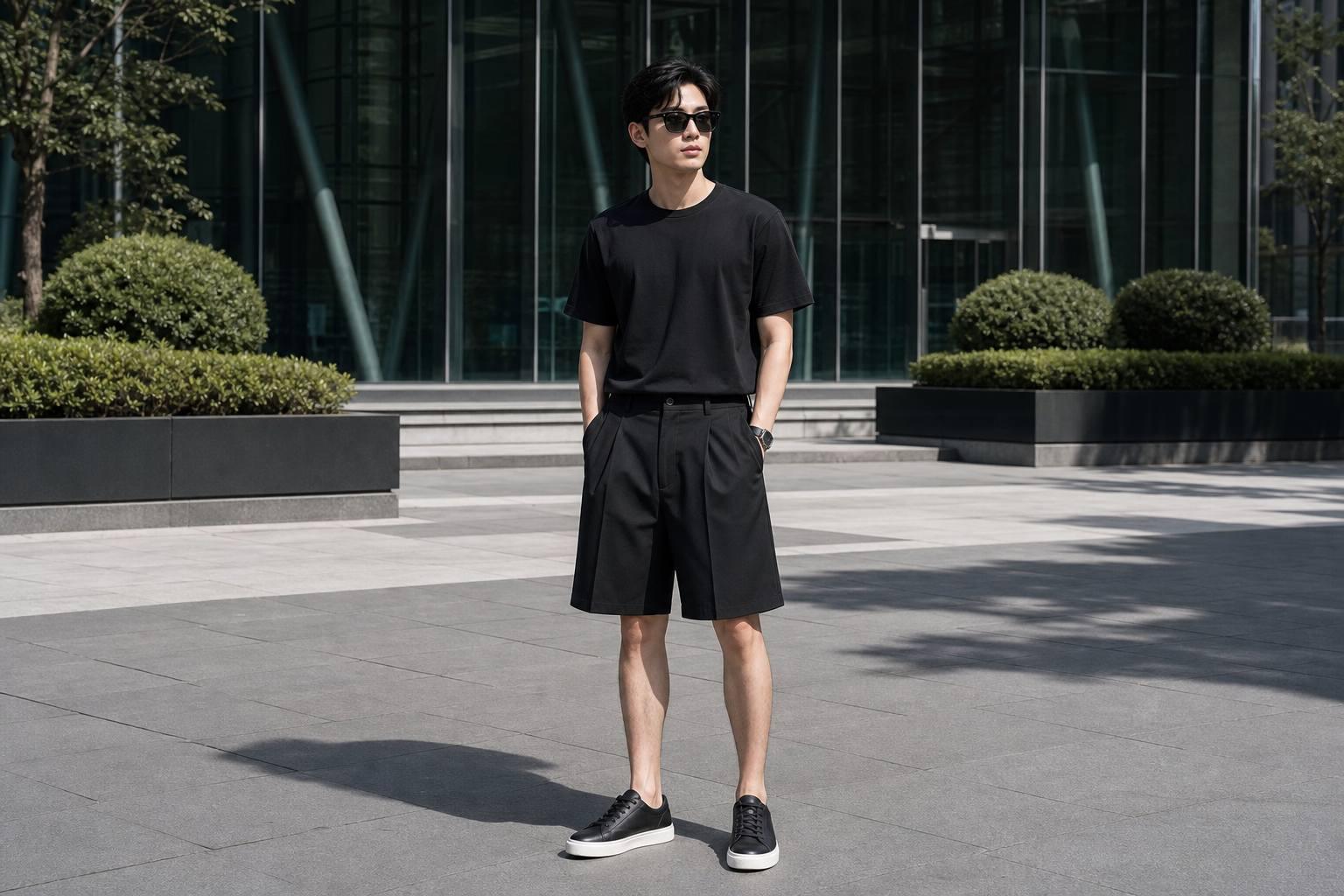 Set đơn sắc tối giản cho nam mùa hè