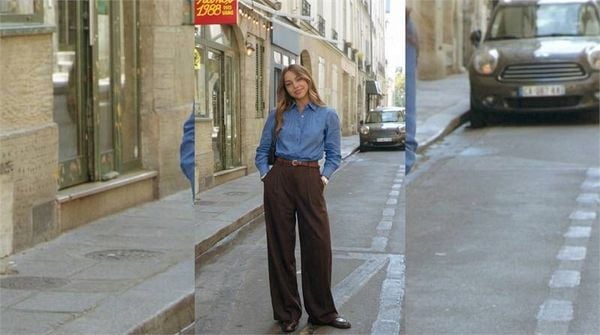 Phối đồ với quần ống suông nữ - áo sơ mi sơ vin gọn