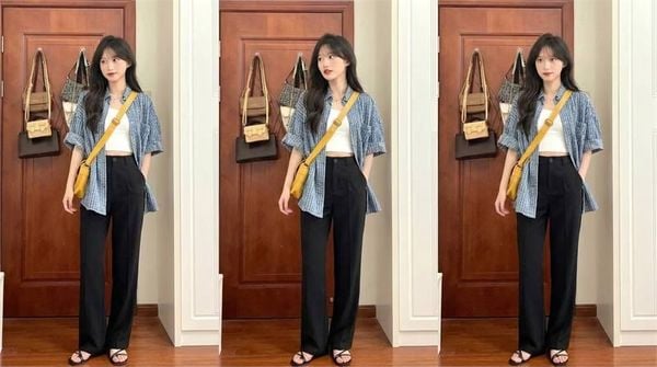 ?o s? mi form r?ng n? ph?i qu?n su?ng ho?c m?c nh? ?o kho?c ngo?i theo phong c?ch ph?ng kho?ng