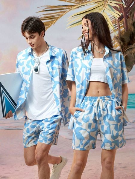 Outfit đi biển - set đồ đi biển họa tiết đồng bộ