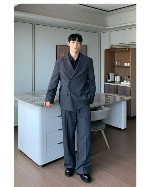 Outfit đi đám cưới nam - Set three-piece kết hợp giày tây