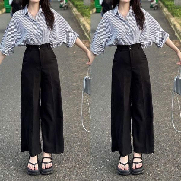 Outfit đi Huế - Sơ mi tay loe mix cùng quần culottes và túi da mềm