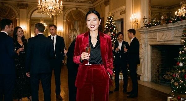 Outfit giáng sinh - Set Suit Nhung (Velvet) Đỏ/Đen