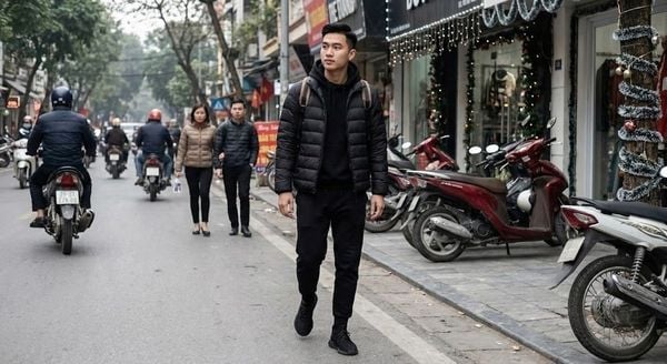 Outfit giáng sinh - Áo phao nhẹ phối quần Jogger