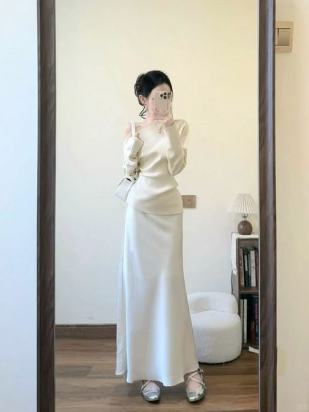 Cách phối đồ với chân váy xòe dài - Người thích phong cách thanh lịch