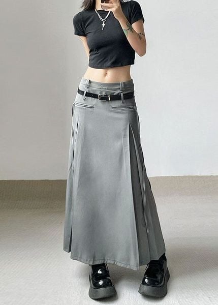 Cách phối đồ với chân váy xòe dài - croptop