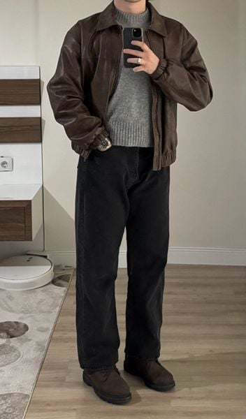 Cách phối đồ với giày boot nam - áo khoác da