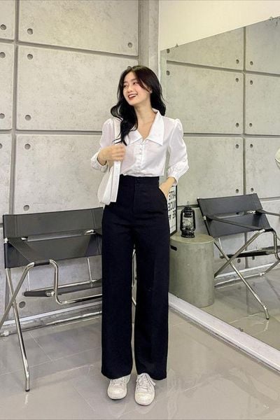 Áo sơ mi + Quần tây suông