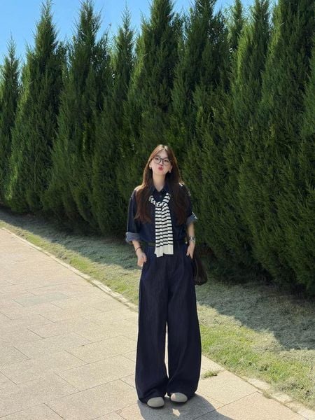 Cách phối đồ với quần ống rộng - khi đi chơi hoặc du lịch