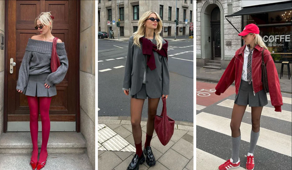 Màu đỏ và màu xám hiện đại và cá tính