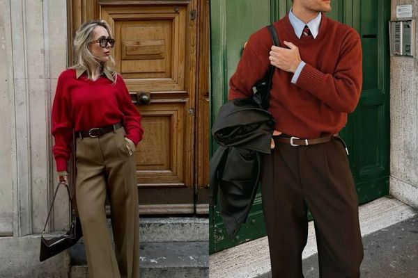 Nét cổ điển và lịch thiệp của combo đỏ và nâu