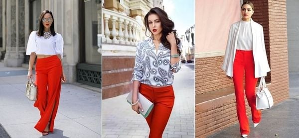 Màu đỏ và màu trắng là sự thanh lịch cho outfit