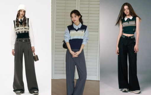 Mix & match quần ống rộng với áo gile