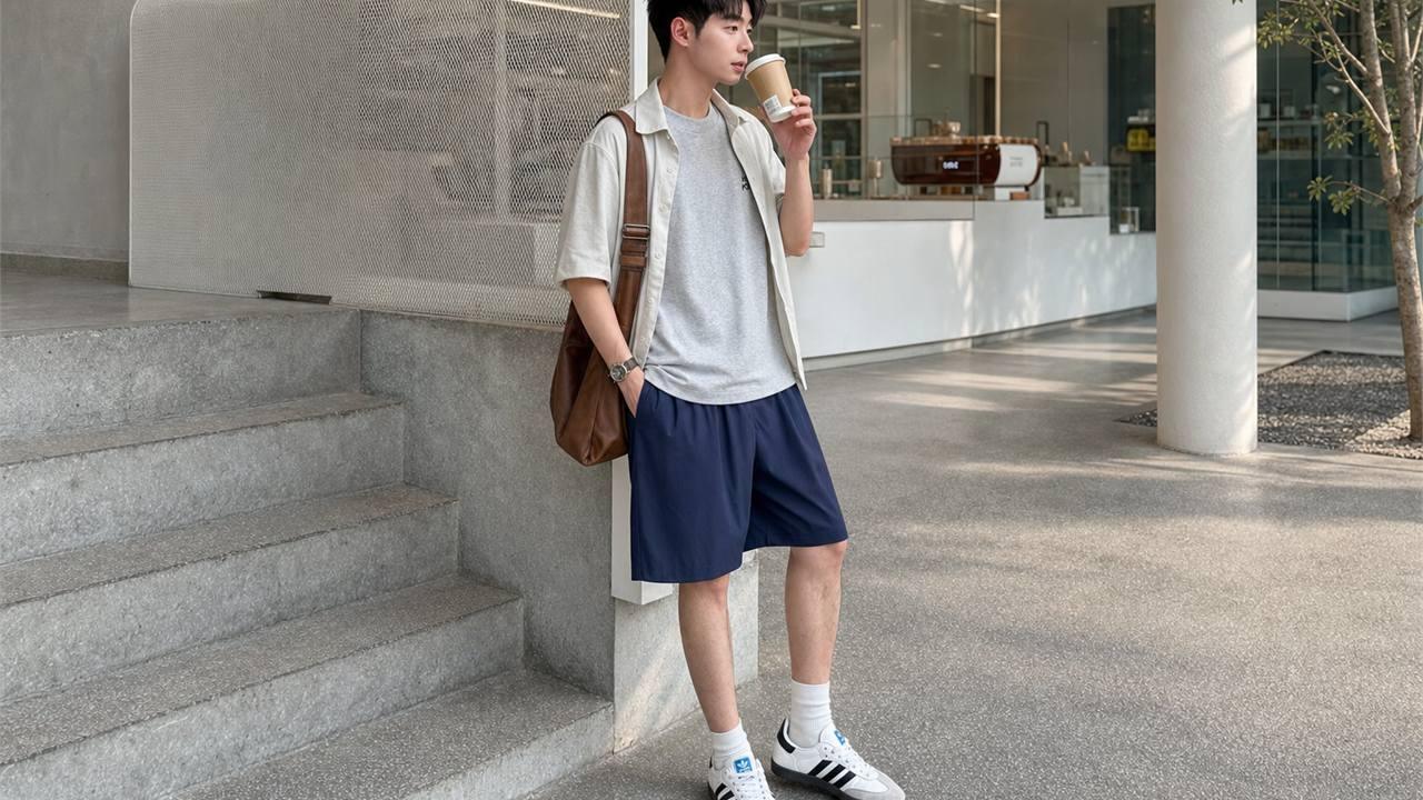 Giữ bảng màu và phụ kiện gọn khi phối quần short nam