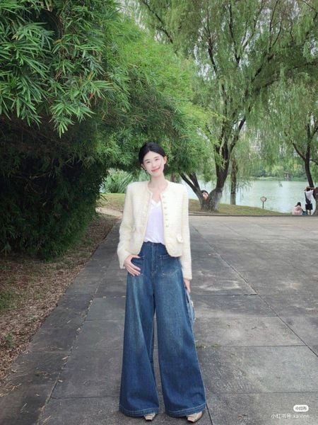 Phối đồ với quần ống suông nữ - cardigan ngắn