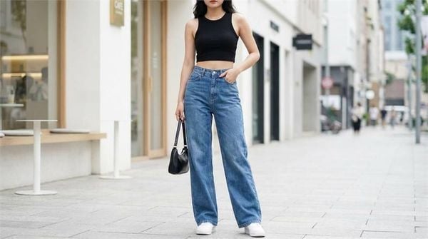 Phối đồ với quần ống suông nữ - Quần jeans ống suông nữ