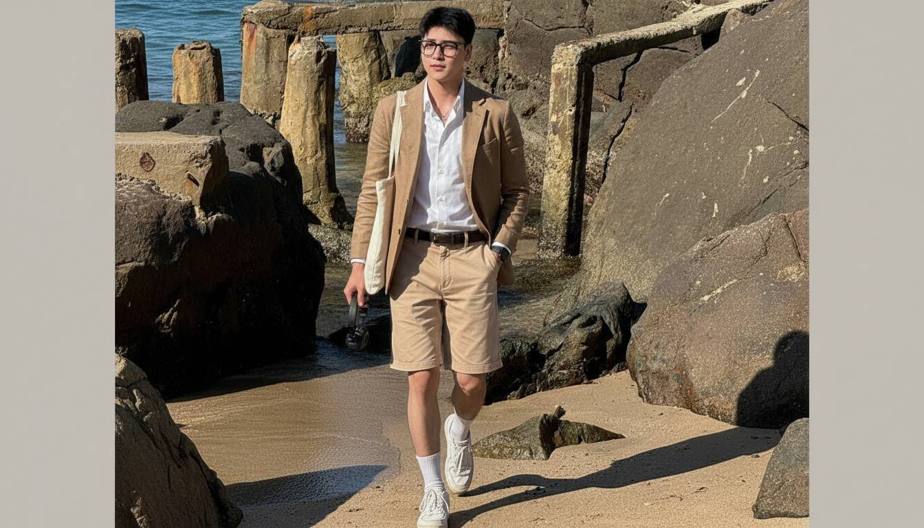 Áo sơ mi phối blazer thanh lịch theo phong cách smart casual