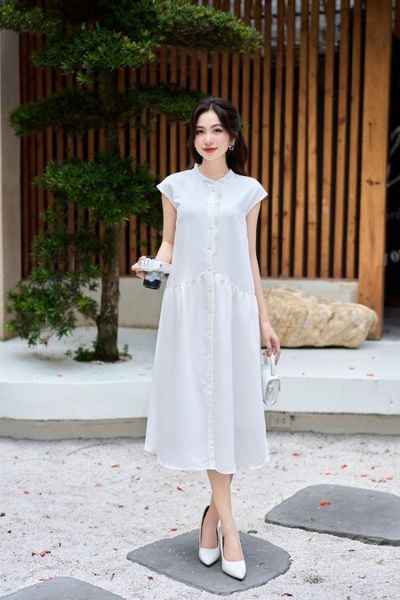 Set đồ đi chơi Tết cho nữ - Đầm liền dáng suông hoặc dáng midi