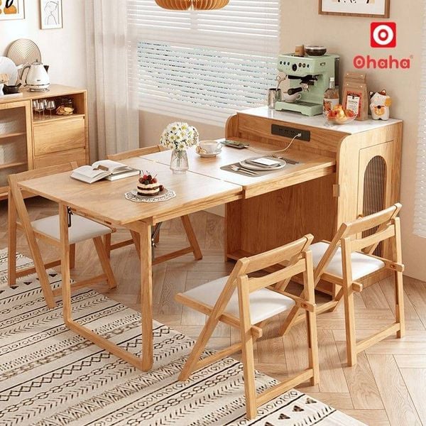 Bàn ăn kết hợp tủ bếp đa năng tiết kiệm không gian sống OHAHA - BA038