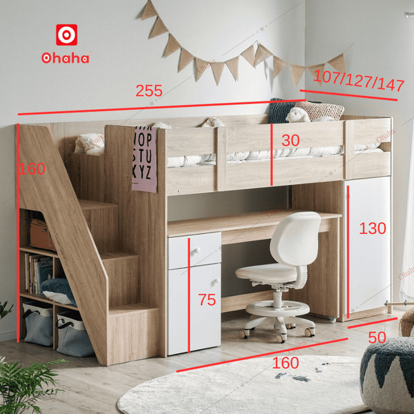 Kích thước giường tầng tiêu chuẩn cho bé từ 6 - 12 tuổi