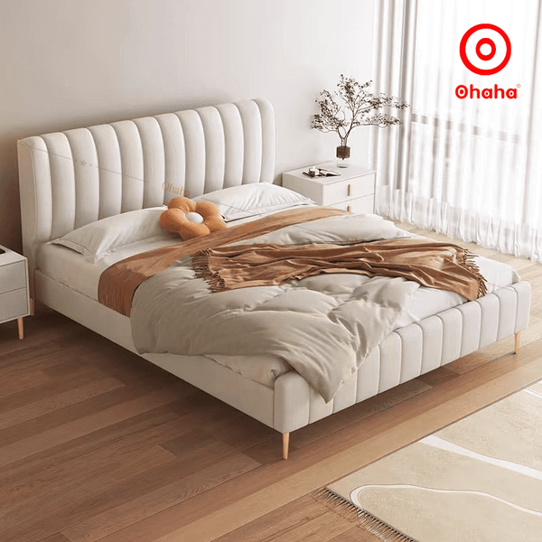 Giường ngủ bọc nỉ sang trọng OHAHA