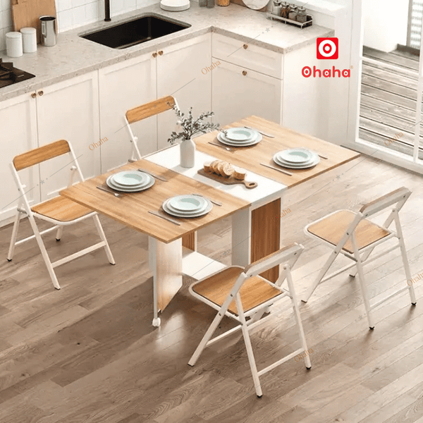 Bàn ăn chất liệu gỗ công nghiệp hiện đại, bền đẹp