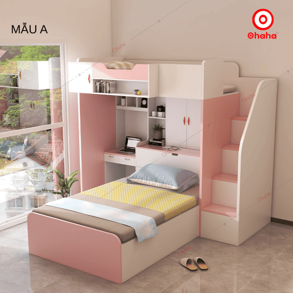 Giường tầng thông minh Ohaha kết hợp tủ và bàn học - GTHĐ031