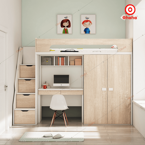 Giường tầng thông minh tích hợp bàn học
