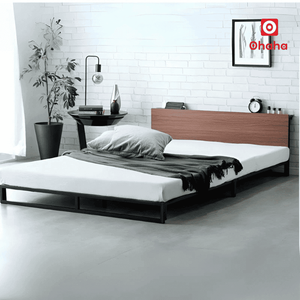 Giường ngủ hiện đại khung sắt OHAHA - GC070 gọn gàng, chắc chắn
