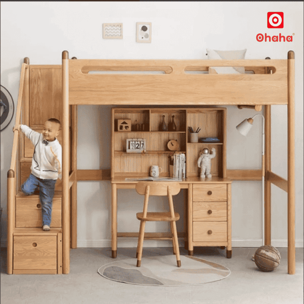 Giường tầng thông minh hiện đại kèm bàn học OHAHA - GTTM068
