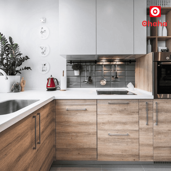 tủ bếp gỗ công nghiệp MDF chống ẩm cho nhà phố