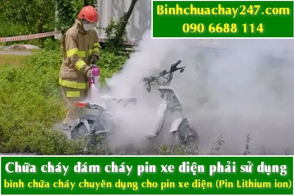 Chữa cháy đám cháy pin xe điện (Pin lithium ion)
