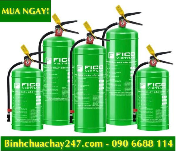 Bình chữa cháy đa năng gốc nước Fico dùng chữa cháy xe điện hiệu quả, giá rẻ, giá sỉ, có tem kiểm định