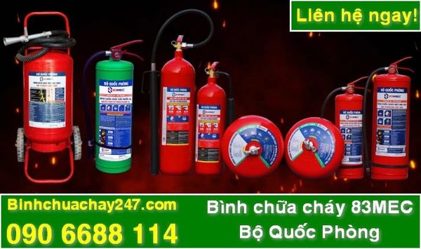 Bình chữa cháy xe đẩy bột ABC 35kg 83MEC Bộ Quốc Phòng giá rẻ, giá sỉ tại tpHCM, có hóa đơn VAT đầy đủ