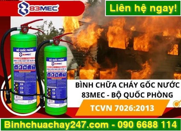 Bình chữa cháy gốc nước 83MEC Bộ Quốc Phòng giá rẻ, giá sỉ tại tpHCM, có hóa đơn VAT đầy đủ