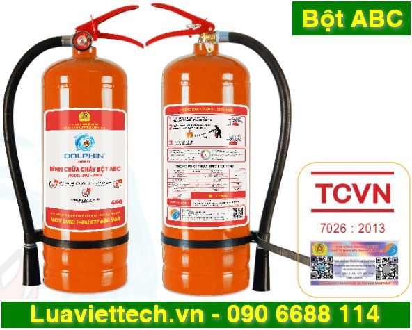 Bình chữa cháy bột ABC Dolphin DPA-ABC8 có tem kiểm định