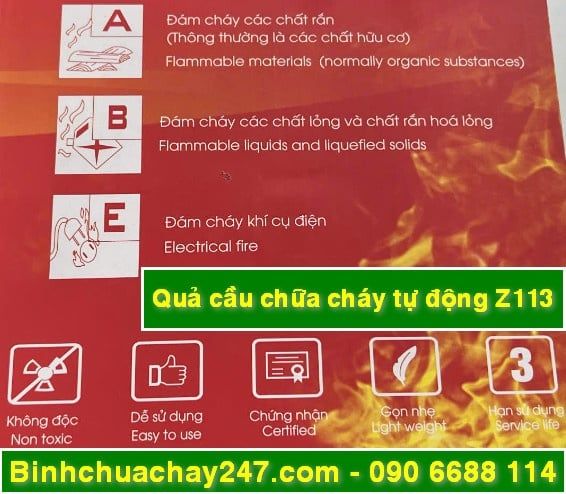 quả cầu chữa cháy tự động z113 chính hãng giá rẻ giá sỉ