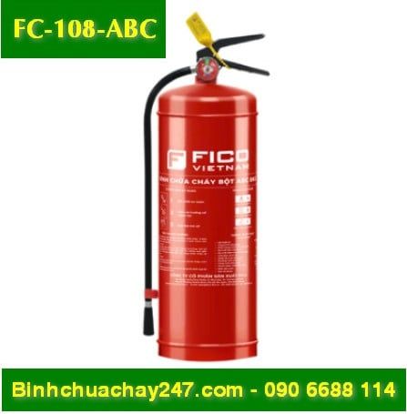 Bình chữa cháy bột ABC 8kg FC-108-ABC, hiệu Fico Việt Nam, có tem kiểm định