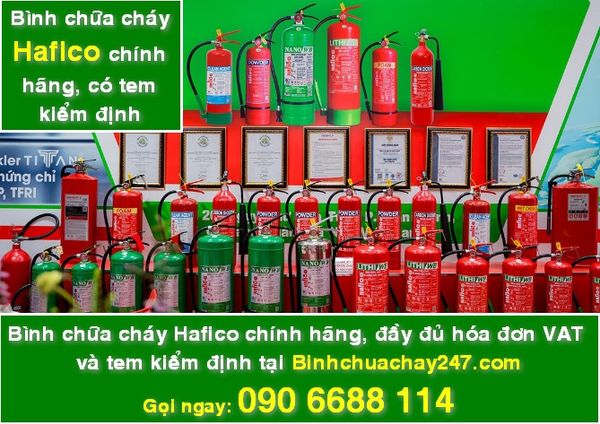 bình chữa cháy hafico có tem kiểm định, giá rẻ, giá sỉ, đầy đủ hóa đơn vat và chứng từ