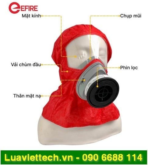 Mặt nạ phòng khói, khí độc EFIRE EH60 - Chuyên dụng cho PCCC, QCVN 10:2012, Thông tư 103-2025