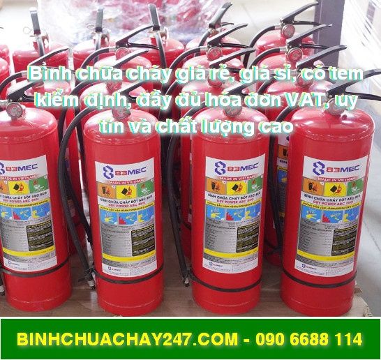 bình chữa cháy bột abc và khí co2 số lượng lớn, giá rẻ, giá sỉ, có tem kiểm định, có hóa đơn VAT