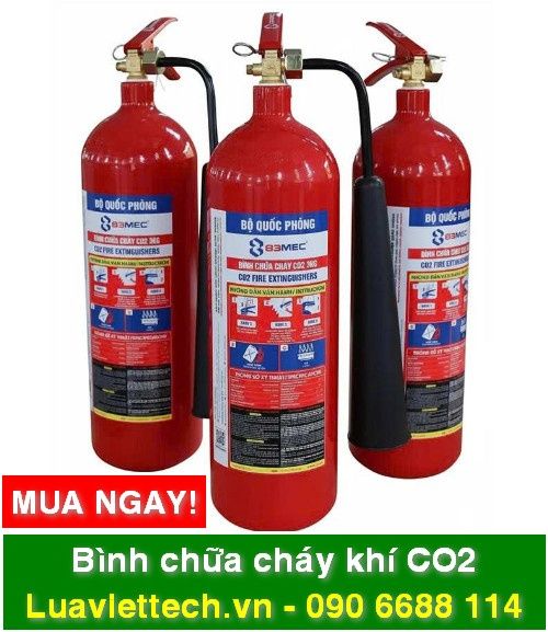 bình chữa cháy khí co2 3kg, 5kg của 83mec chính hãng có tem kiểm định
