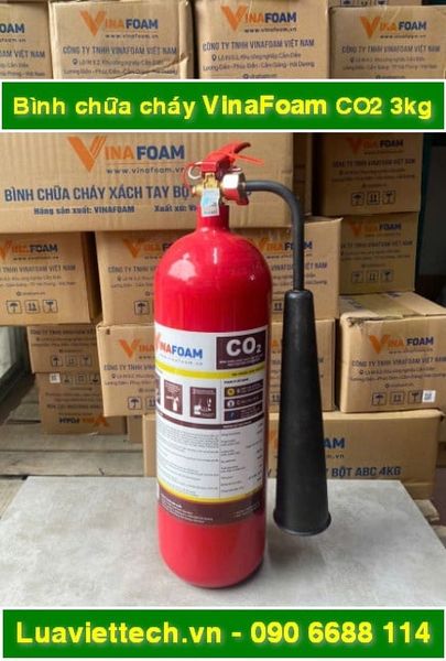 Bình chữa cháy VinaFoam khí CO2 MC3 3kg, có tem kiểm định