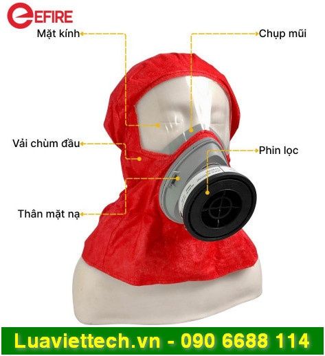 Mặt nạ phòng khói, khí độc EFIRE EH60 - Chuyên dụng cho PCCC, QCVN 10:2012, Thông tư 103-2025