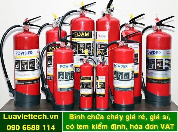 bình chữa cháy chính hãng, giá rẻ, giá sỉ, có tem kiểm định và hóa đơn VAT đầy đủ