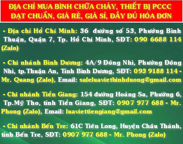 Địa chỉ mua bình chữa cháy uy tín, chất lượng đảm bảo, chính hãng, có tem kiểm định và hóa đơn VAT