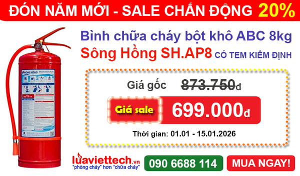 Bình chữa cháy bột ABC 8kg Sông Hồng SH.AP8