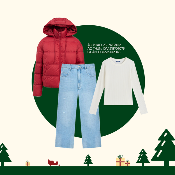 Sắc xanh denim và sắc trắng giúp cân bằng lại outfit